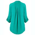thumbnail image 3 of Leutsin Women Ladies Large Size Button Solid Lace V-Neck Long Sleeve Shirt Blouse, 3 of 4
