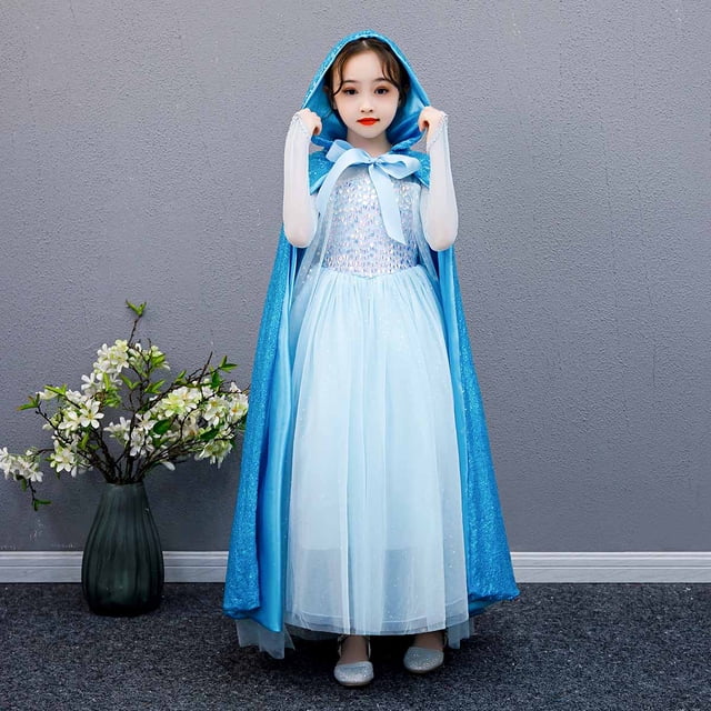 Princess Capes Colorful Sequins Cloak for Girls-Halloween Birthday Party Costumes Dress up