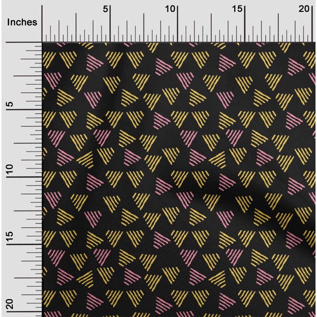oneOone Georgette Viscose Fabric Triangle Block Print Fabric By Yard 42 Inch Wide