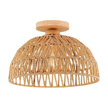 Lustre en Corde Tressée à la Main, Luminaire de Plafond Bohème pour Décoration de Maison, Chambre, Salon, Salle à Manger