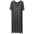 thumbnail image 1 of LSLJS Robe Mode pour Femme à Manches Courtes à Col en V, Robe Grande Taille, 1 of 7
