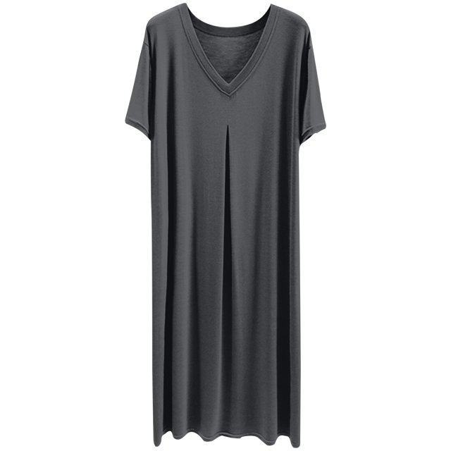 LSLJS Robe Mode pour Femme à Manches Courtes à Col en V, Robe Grande Taille