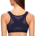 thumbnail image 1 of MELENECA Soutien-Gorge Posture Sans Armatures à Fermeture devant pour Femme Bleu Marine 36F, 1 of 5