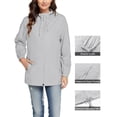 thumbnail image 2 of WRKEKC Manteau Coupe-Vent Imperméable à Capuche pour Femme Léger à Manches Longues avec Poches pour Randonnée Randonnée Automne Printemps Manteau d'Extérieur Gris TG, 2 of 8