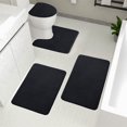 thumbnail image 4 of Memory Foam Bath Mat 4 Set Bathroom Rugs for 4 Pcs Toilet Mats Universal Soft Comfortable Water Absorption Non-Slip Thick Machine Washable Easier To Dry Dark Outdoor Mats for Front Door, 4 of 8