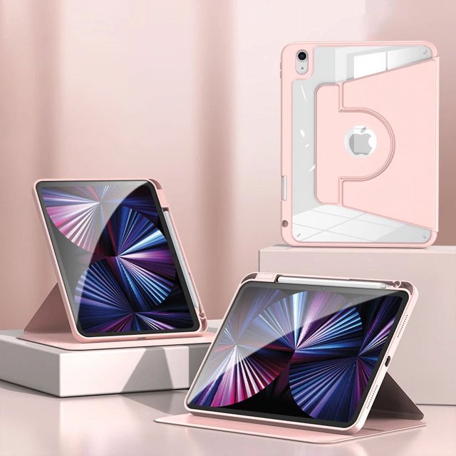 Detachable Rotation Case for iPad Pro 11 12.9 2022 Air 4 10.9 inch Air 5 Tablet Case for iPad Mini 6 10 gen 10.2 9th 8th Cover pink pro 12.9 2022 2021