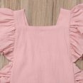 thumbnail image 3 of SUNSIOM Bébé Fille Combinaison Sans Manches Volant Solide Romper Tenue d'Été, 3 of 5