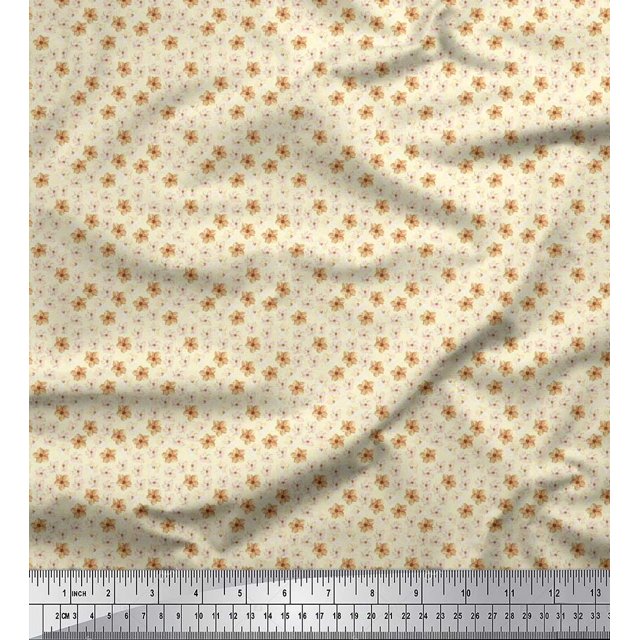 Soimoi Poly Georgette Fabric Floral Shirting Decor Fabric Printed Yard 52 Inch Wide