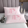thumbnail image 3 of Erosebridal Pink Bow Coverlet Set King, Initial P Bedding Set, Princess Room Decor 3 Pieces, 3 of 5