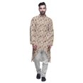 thumbnail image 1 of Atasi Kurta à Manches Longues Imprimé, Boutonné, Asymétrique, Kurta de Designer pour Garçons, 1 of 5