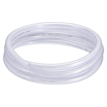 Unique Bargains 3/8' ID x 5/8' OD 10 Ft PVC Tube Braided Reinforced Tubing Flexible Hose Pipe Clear