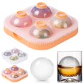 thumbnail image 4 of Ice Ball Maker Mold Round Sphere Ice Cube Tray Silicone Bottom With Lid Easy Fill And Release Large Round Ice Cube Mold For Cocktails Whiskey Ice Ball Mold 2.56 Inch 4 Ice Balls, 4 of 9