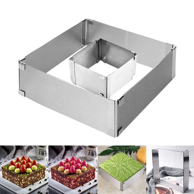 Dvkptbk Moule de Formage en Acier Inoxydable Grand Gâteau Acier Inoxydable Télescopique Long Cuisson Gadgets de Cuisine