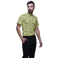 thumbnail image 2 of BESTMAN Chemise en Coton pour Hommes à Manches Courtes Imprimée Col Mandarin Chemise Décontractée, 2 of 5
