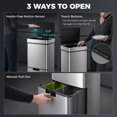 thumbnail image 4 of HOMCOM 19 Gallon Sensor Trash Can, Touchless Garbage Can w/ 3 Compartments, 4 of 10