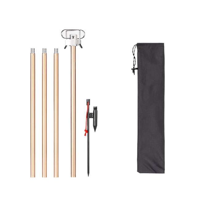 fastboy Camping Lamp Hook Bracket With High Wind Resistance Stable Retractable Double Head Lighting Pole Coffee color