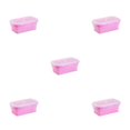 thumbnail image 1 of ZheElen Silicone Lunch Box Food Grade Silicone For Safe And Healthy Meals On Go pink 1200ml 5Set, 1 of 6