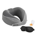 thumbnail image 2 of Wzzjkit 4PCS Neck Pillow with Eye Mask Earplugs Storage Bag, Breathable Travel Airplane Pillow, Solid Color Travel Pillow for Plane Car Home Recliner Use, 2 of 6