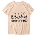 thumbnail image 4 of Amzcrzy Hauts d'Été pour Femmes Hauts de Noël Imprimés Col Rond Manches Courtes T-Shirt Haut Manches Courtes Col Rond T-Shirts pour Femmes Manches Courtes Hauts pour Femmes, 4 of 4