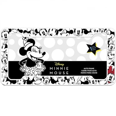 Minnie Mouse White Plastic License Plate Frame