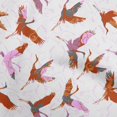 thumbnail image 1 of oneOone Polyester Spandex Orange Fabric Asian Japanese Bird Fabric For Sewing Printed Craft Fabric By The Yard 56 Inch Wide, 1 of 4