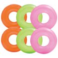 thumbnail image 1 of Intex Colorful Transparent Inflatable Swimming Pool Tube Raft (6-Pack) | 59260EP, 1 of 9
