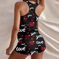 thumbnail image 4 of Mikilon Ensemble de Pyjama pour Femme de la Saint-Valentin à Imprimé Amour, Taille Élastique, Short, 4 of 9