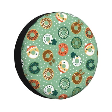 Vsdgher Christmas Donuts for Spare Tire Cover, Tire Wheel Protector Wheel Cover Fit for Truck,Trailer,RV,SUV,Camper and Most Vehicle-16 inch