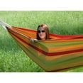thumbnail image 3 of Hamac Double de Style Brésilien de Luxe - Jaune Vert Rouge, 3 of 3