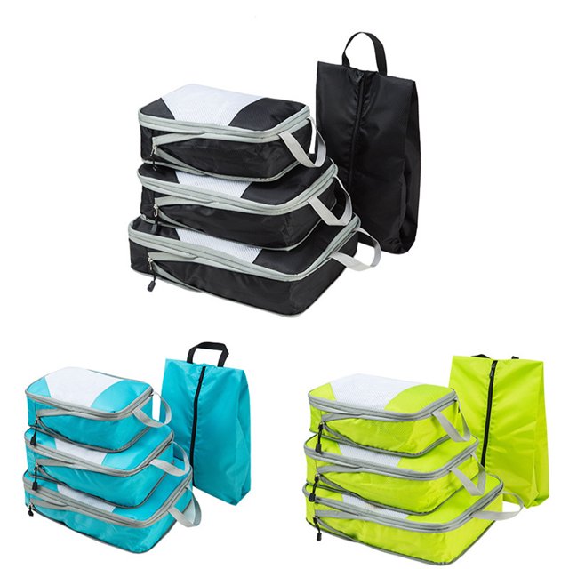 VONKY 4pieces Compression Packing Cubes Set Time-Saving Solution For Organized Travel OxfordCloth Travel Organiser Bags gray 1Set