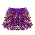 thumbnail image 1 of YONGHS Jupe Tutu à Paillettes pour Filles, Jupe de Danse à Volants, Robe de Ballet Violette 10, 1 of 5