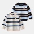 thumbnail image 4 of Beautyzll Chandail en Tricot à Rayures pour Bébés et Tout-Petits Garçons 2-7 Ans Enfants Chandail Décontracté en Tricot Vestes Automne Chandail Ample Manteau, 4 of 9