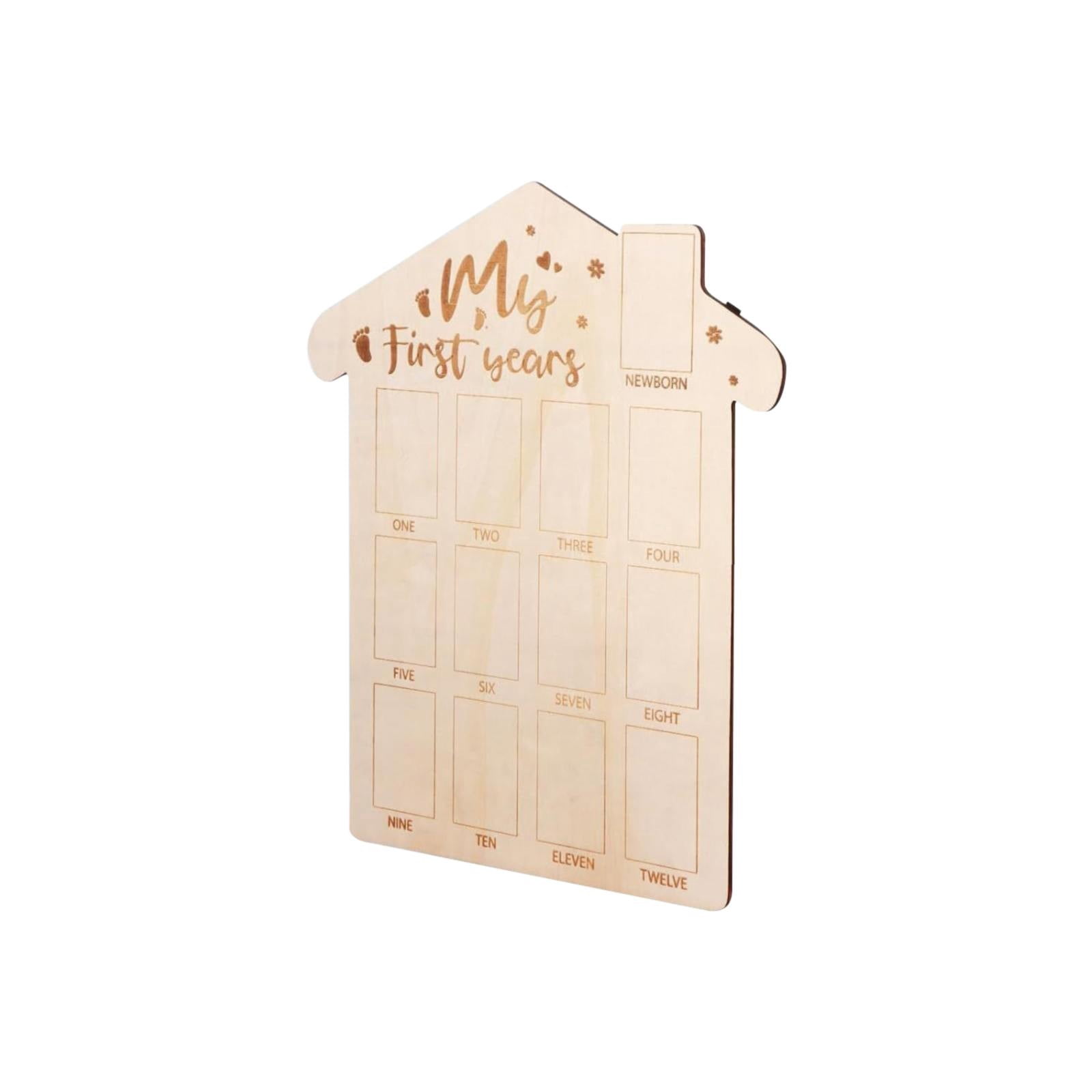 pdqouc My First Year Baby Photo Display Wood Board, 12 Months 1st ...