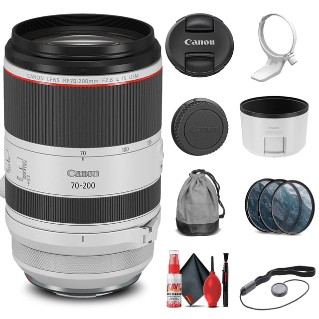 Canon RF 70-200mm f/2.8L IS USM Lens (3792C002) + Filter Kit + Cap Keeper + Cleaning Kit(International Model)