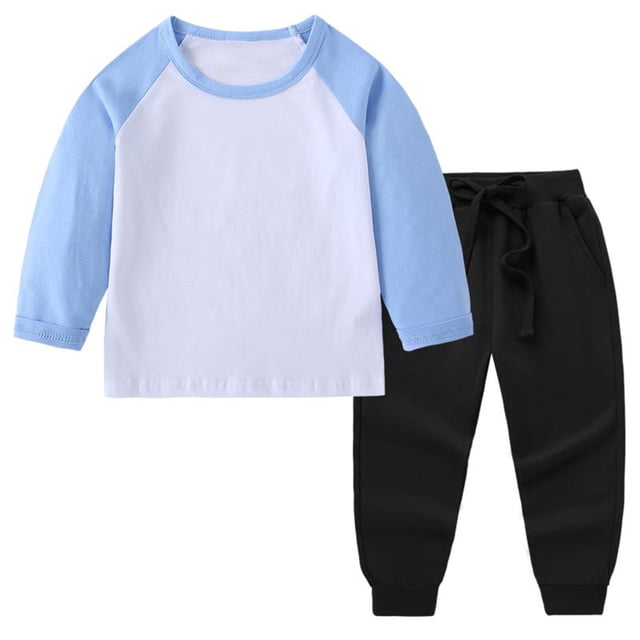 Survêtement pour Enfants, Haut à Manches Raglan et Col Rond avec Pantalon Jogger à Taille Élastique, Mélange Doux Polyester-Spandex pour un Jeu Confortable et un Usage Quotidien