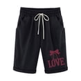 thumbnail image 2 of LOVZFMLL Women Printed Elastic Waist Drawstring With Casual Pockets Shorts Black XL, 2 of 3