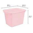thumbnail image 2 of Sterilite 68 Liter Tote, Plastic Storage Bin with Snap-on Lid, Stackable, Pink, 2 of 6