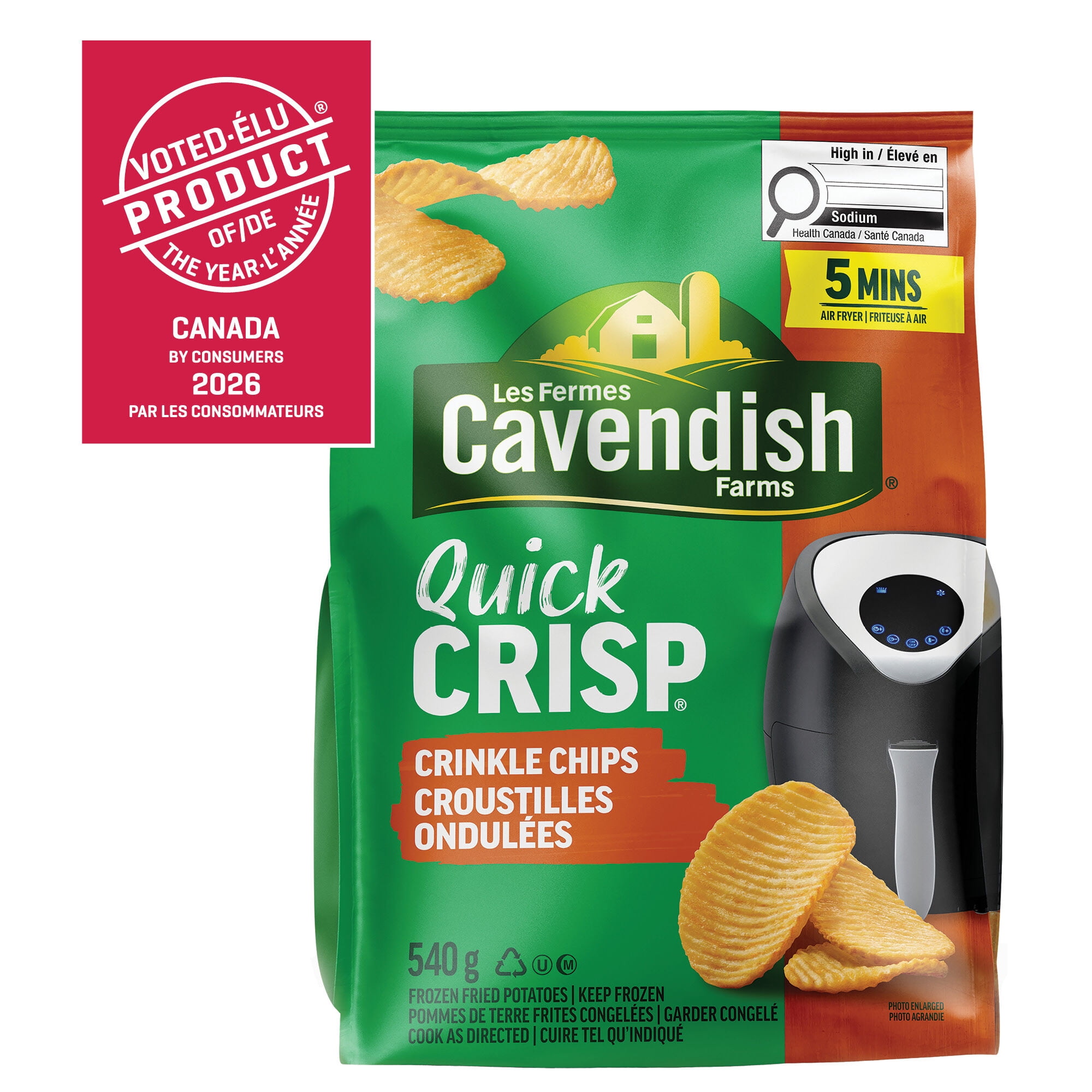 Croustilles ondulée Quick Crisp des Fermes Cavendish | Fait au Canada | Fière entreprise canadienne QC Croustilles Ondulee