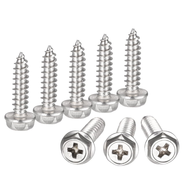 Unique Bargains Rondelle Hexagonale Phillips en Acier Inoxydable 304 M5 x 20 mm à Vis Autotaraudeuses, Lot de 25