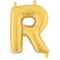 thumbnail image 4 of Ballon Lettre en Feuille d'Or de 14 Pouces - W, 4 of 7