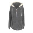 thumbnail image 4 of Heliisoer Plus Women Size Winter Warm Loose Plush Zip Hooded Jacket Coat, 4 of 5