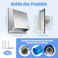 thumbnail image 2 of Grille de Ventilation en Acier Inoxydable, Grille Étanche avec Moustiquaire pour Séchoirs à Linge, Hottes de Cuisinière, Systèmes de Ventilation et Conduits d'Évacuation, 2 of 5
