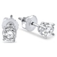 thumbnail image 1 of Boucles d'Oreilles Clous à Vis en Or Blanc Massif 14K, Diamants Ronds Véritables, 5/8 Ct TW, 1 of 1