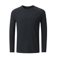 thumbnail image 2 of ylioge T-Shirts de Protection Solaire pour Hommes avec Trou pour le Pouce Manches Longues Col Ras du Cou T-Shirts Extensibles Coupe Ajustée Chandail Décontracté Uni Respirant Hauts de Randonnée, 2 of 7