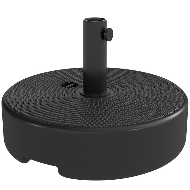 Base de Parasol de Patio avec Poignée pour Poteaux de 1,5 Pouces/1,9 Pouces, Noir