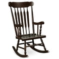 thumbnail image 4 of Gymax Wooden Rocking Chair Single Rocker Indoor Garden Patio Yard Coffee, 4 of 7