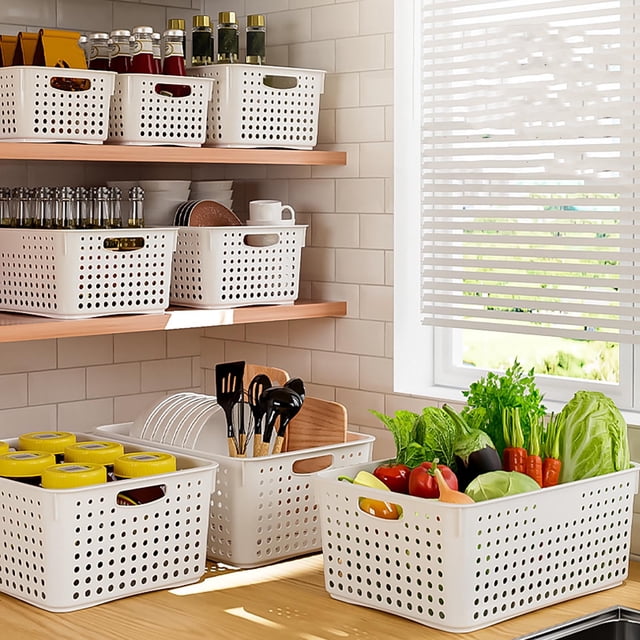 Yhmxh Closet Organizers and Storage Storage Basket Plastic Storage Basket Storage Basket Tabletop Miscellaneous Items Snack Storage Frame Bath Basket Vegetable Basket Kitchen Storage Box A Boxs