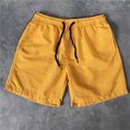 thumbnail image 2 of jsaierl Mens Shorts Summer Casual Drawstring Pocket Solid Color Five-Inch Beach Shorts, 2 of 3