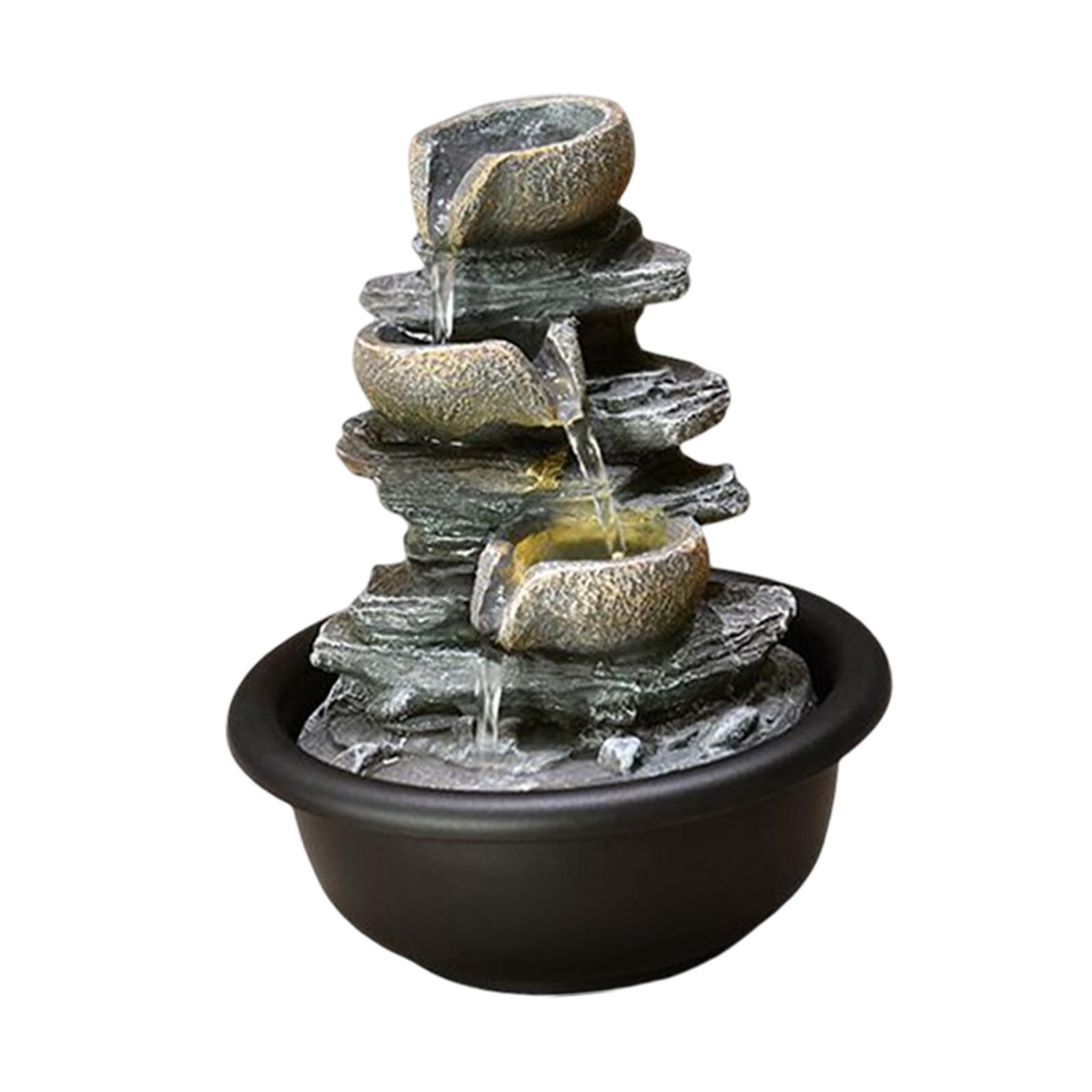 Indoor Waterfall Fountains Desktop Fountain for Office Meditation Decoration Style C