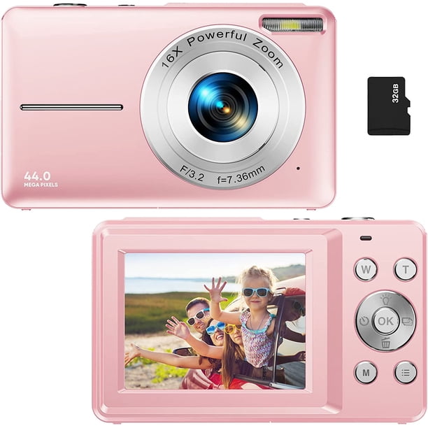 Digital Camera with 32GB SD Card - FHD 1080P 44MP, 16X Zoom